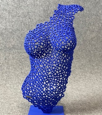 Délicate (Blue) - Steel sculpture - 25 " inch
