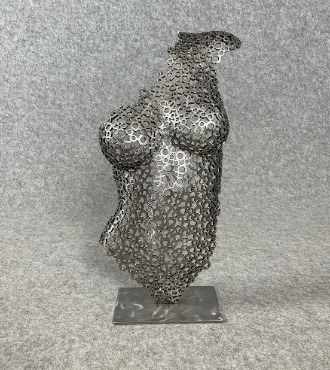 Délicate (Gris) - Sculpture en acier - 64 cm
