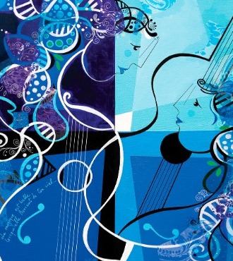 La musique est belle - 39" x 31" or 9" x 12"- Lacquer on aluminium