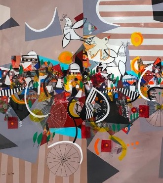Miroir du ciel - 39" x 31" or 9" x 12"- Lacquer on aluminium