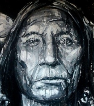 Crazy Horse - 140 x 140 cm - Acrylique sur toile