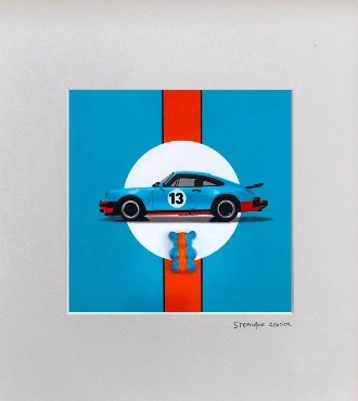 911 Le Mans - Technique Mixte - 27 x 27 cm