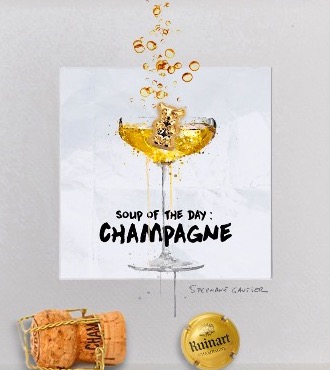 Champagne - Technique Mixte - 27 x 27 cm