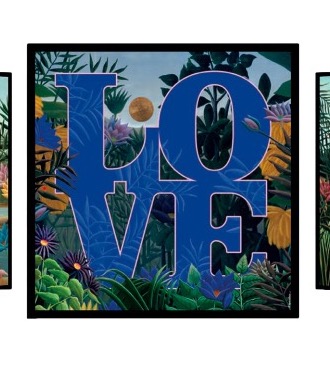 Tropical Love - Kinetic Pop art - 29" x 29" inch