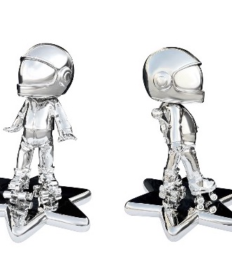 Roller skater - Sculpture en inox poli miroir - 70 cm