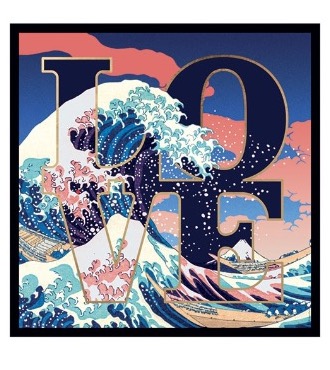Clouds above the waves - Kinetic Pop art - 74 x 74 cm