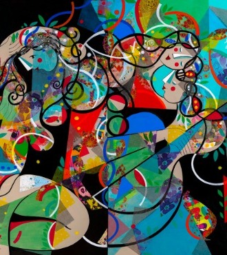 La danse de la vie - 100 x 80 cm ou 24 x 30 cm - Laque sur aluminium