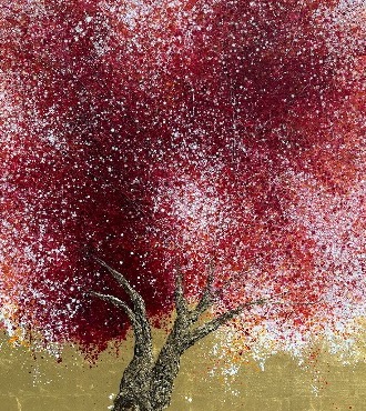 349 Racines - 51" x 38" - Oil on canvas and gold leaf