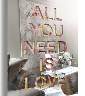 All you need is love - Mixed media & metal laser cut - 39" x 47"