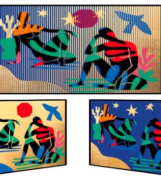 La piscine - Kinetic Pop art - 60 x 113 cm