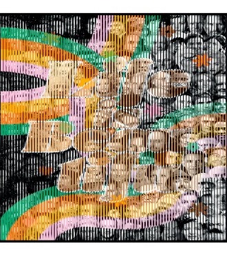 Life is beautiful - Kinetic Pop art - 113 x 113 cm