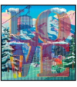 Mountain Love - Kinetic Pop art - 74 x 74 cm