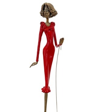 La promenade de Lucky - 18,5" - Bronze sculpture,