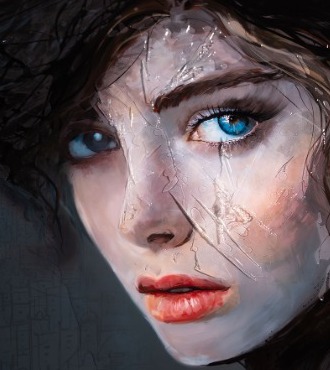 Dundee - 39" x 59" - Acrylic paint and resin on metal