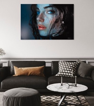 Bodrum - 100 x 150 cm - Peinture acrylique et résine sur métal