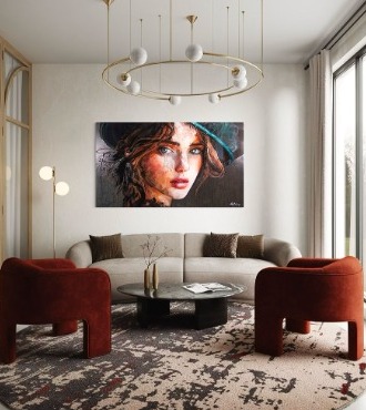 Altea - 79" x 45" - Acrylic paint and resin on metal