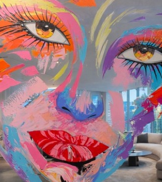 Silvana - 100 x 100 cm - Acrylique et cristaux taillés sur miroir