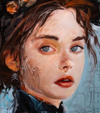 Palerme - 75 x 50 cm - Peinture acrylique et résine sur métal