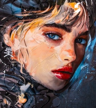 Goteborg - 100 x 70 cm - Peinture acrylique et résine sur métal