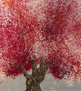 585 A - 100 x 100 cm - Huile sur toile et feuille d'or