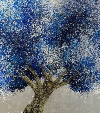 781 - 100 x 100 cm - Huile sur toile et feuille d'or
