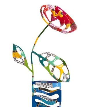 Single rose - 170 x 60 x 25 cm cm  - bronze sculpture