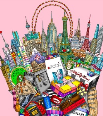 Hey girldfriend, lets go shopping ! - 12" x 13,75" - Serigraphy 3D