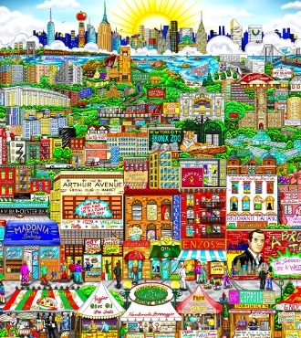 Leave the Gun, Take the Canolis... in Da Bronx - 24.5" x 27" - Serigraphy 3D
