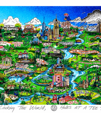 Linkin the world - 28" x 12" - Serigraphy 3D
