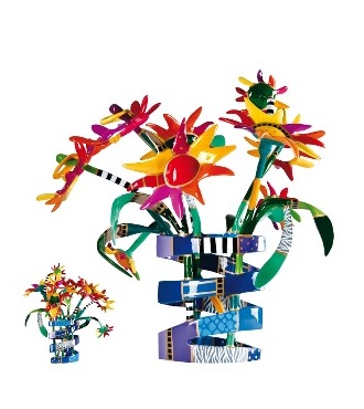 Sunflowers - inspiré du " Vase de fleurs " de Picasso - 22 x 22 x 31 inches - Bronze sculpture