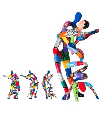 Renoir Dancers - inspiré par " La danse à la campagne" de Renoir - 72 x 45 x 32 cm - Sculpture en bronze