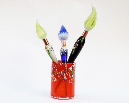 Vase et pinceaux mini - Glass sculpture