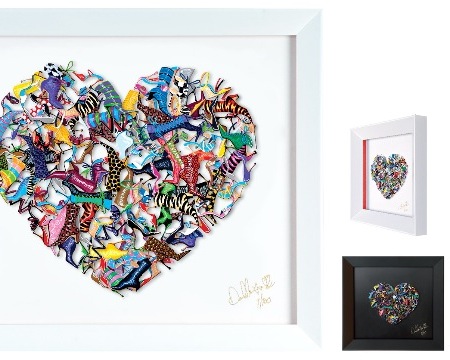 Heart and soles - 35 x 38 cm - Oeuvre sur papier en 3D