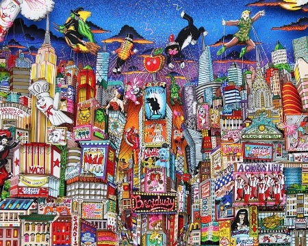 Bright lights, big city Broadway - 100 x 80 cm - Sérigraphie 3D