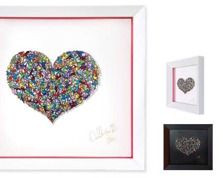 Pop heart #2 - 14" x 15" - Work on paper in 3D