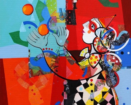 Le jongleur - 100 x 80 ou 24 x 30 cm – Laque sur aluminium