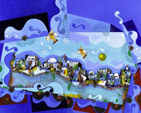 La danse des anges - 100 x 80 cm – Laque sur aluminium