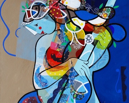 Les notes de mon âme - 9,3" x 11,7" – Lacquer on aluminium