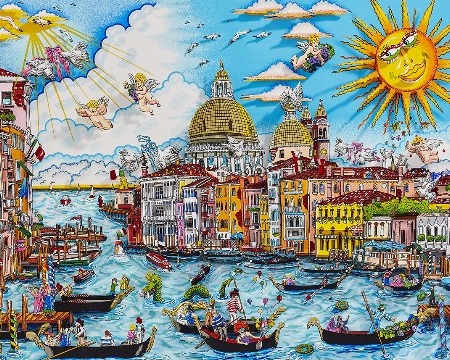 Il sole brilla su Venezia - 29" x 23,4" - Serigraphy 3D