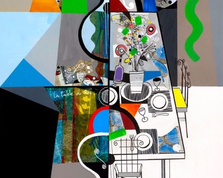 La table du roi - 39" x 47" / 39" x 31,2" or 9,3" x 11,7" – Lacquer on aluminium