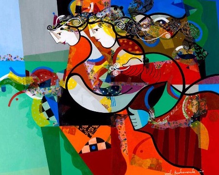 Le voyage astral - 39" x 47" / 39" x 31,2" or 9,3" x 11,7" – Lacquer on aluminium