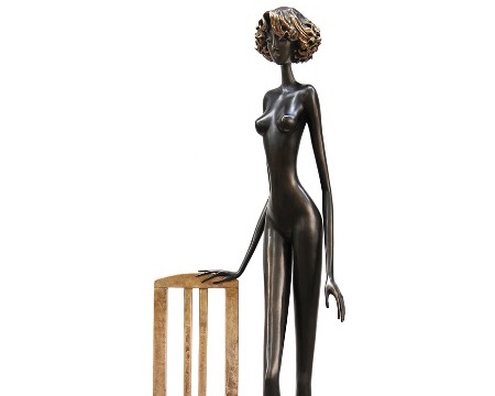 Chantal - 69" - Bronze sculpture, unique work