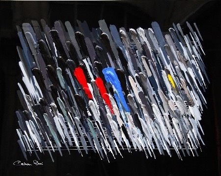 Jazz nocturno - 100 x 80 cm - Laque sur aluminium