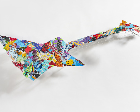 Electric guitar - 49,2" x 18,5" - Sculpture metal 3D