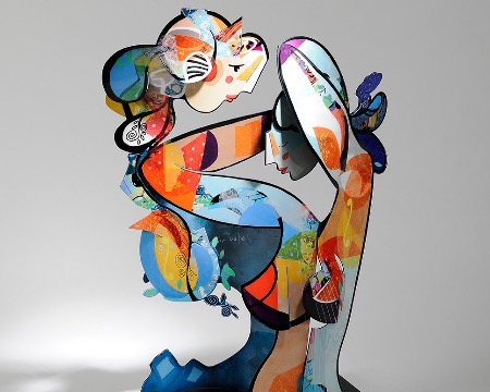 La mariée du ciel - 37" x 22" x 18"- 86 x 35 x 45 cm - Sculpture aluminium 3D
