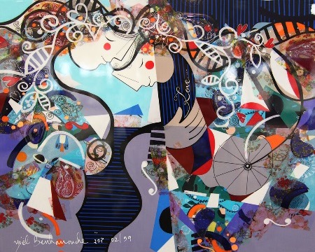 Love - 9,3" x 11,7" – Lacquer on aluminium