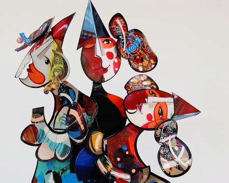 Visages du Monde - 98 x 65 cm - Sculpture en aluminium