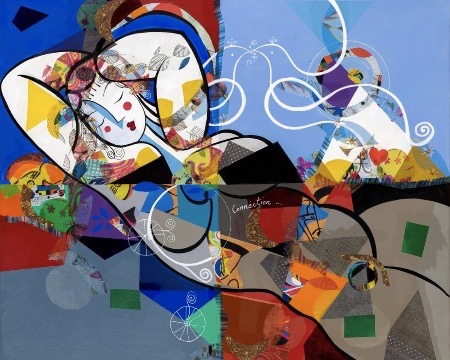 Connection II - 31" x 39" – Lacquer on aluminium