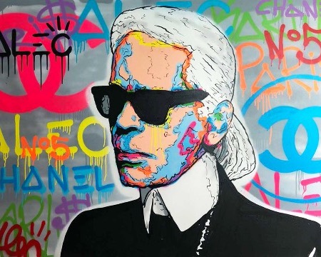 Karl Lagerfeld Chanel Icon - 120 x 180 cm - Technique mixte sur toile