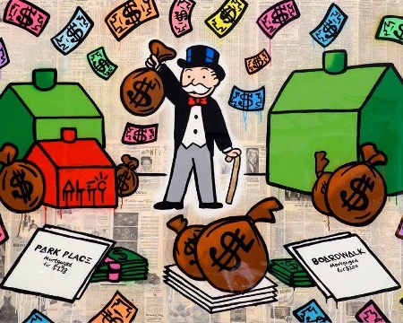 Monopoly The Gamer - 120 x 180 cm - Technique mixte sur toile